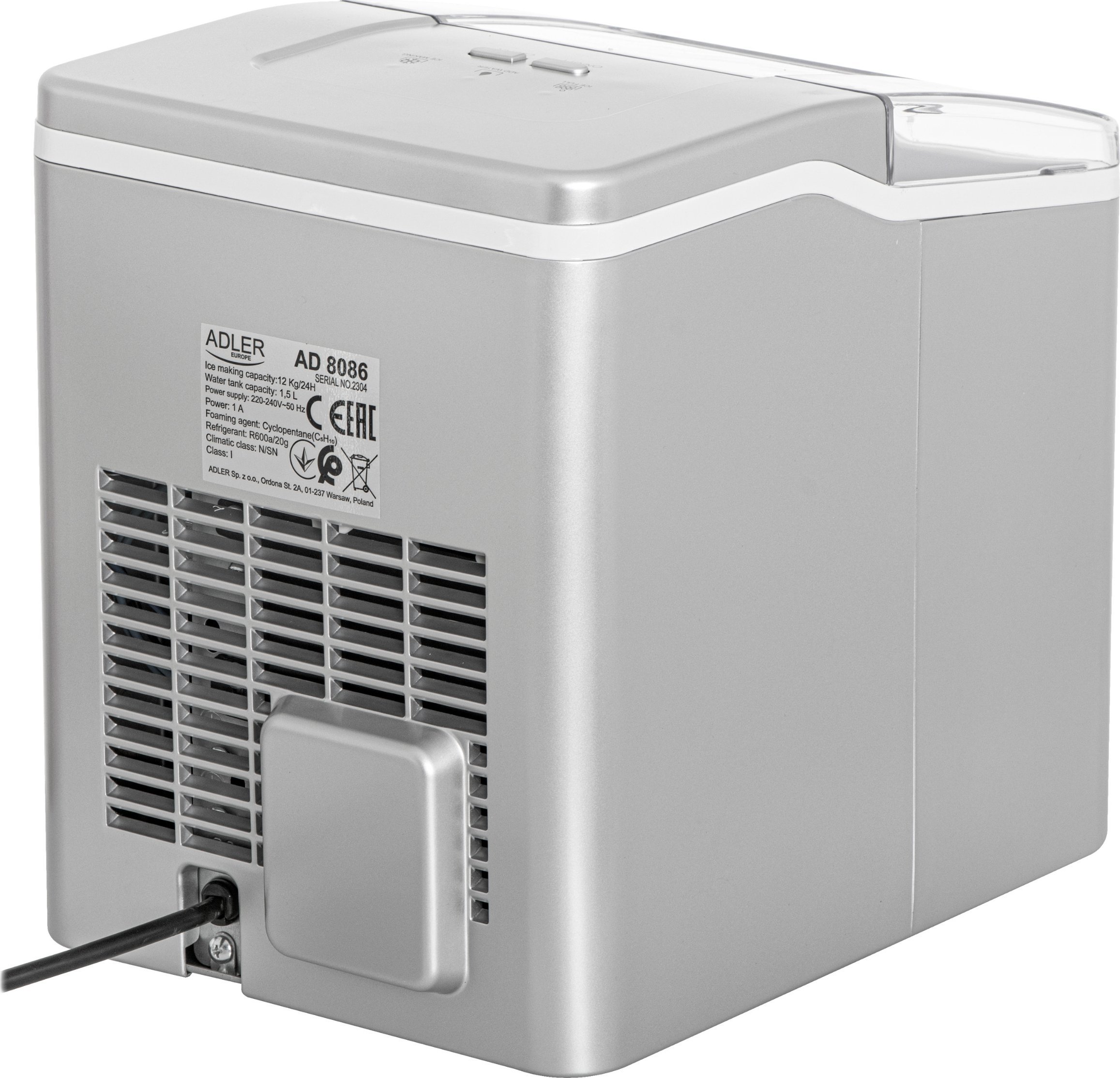 Makineri akulli Home Ice Cube Maker, 12kg 24h, 1.5L, gri 5