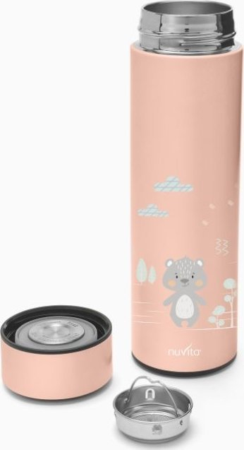 Termus për kalamoj Nuvita, 500ml, me sensor temperature LED, ngjyrë salmon