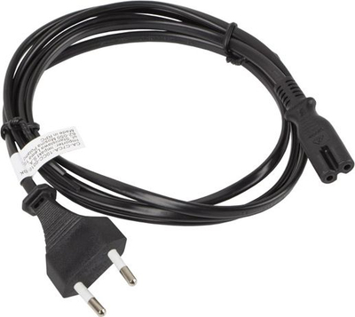 Kablló rryme Lanberg CA-C7CA-10CC-0018-BK, CEE 7/16 në IEC 320 C7, 1.8m, i zi