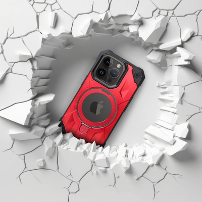 Mbrojtëse telefoni Armor Mag për iPhone 13 Pro, silikon PC TPU, MagSafe, e kuqe