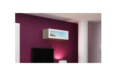 Vitrinë muri Cama WIG90 VIGO, MDF, dekor lisi Sonoma, e bardhë