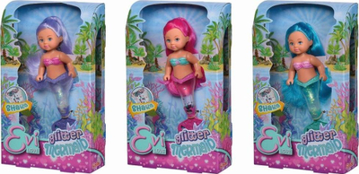 Kukull sirenë Simba Evi Love Glitter Mermaid, 14cm, me dritë, shumëngjyrëshe