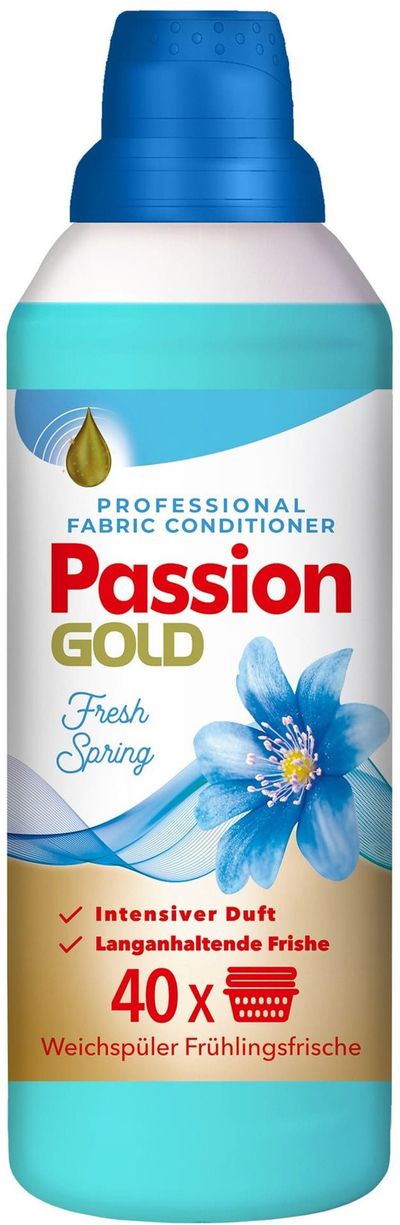 Омекнувач за алишта Passion Gold Fresh Spring, 1L, до 40 перења, сина боја