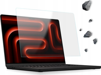 Mbrojtës ekrani hibrid GrizzGlass HybridGlass Easy për Apple MacBook Pro 16", transparent