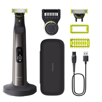 Aparat rroje Philips OneBlade Pro 360 QP6652/61, wet dhe dry, i zi