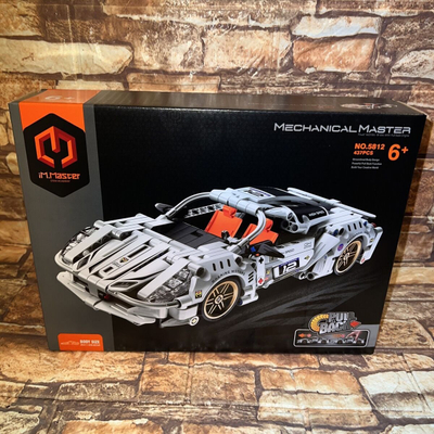 Set blloqe për ndërtim IM.Master Super Car, 437 copa, me funksion pull back, i bardhë