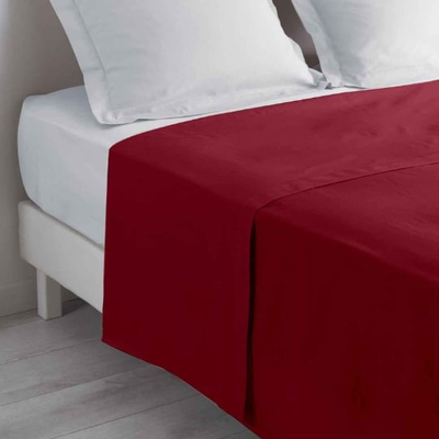 Çarçaf i sheshtë Biolina, pambuk 100% organik, 180x290cm, burgundy