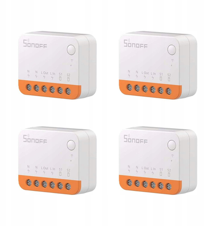 Ndërprerës inteligjent Wi-Fi Sonoff MINIR4 Extreme, set 4 copë, 10A 2400W, i bardhë portokalli