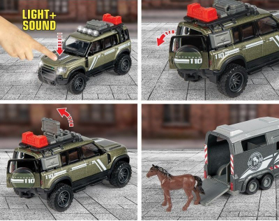 Set lodër Majorette Grand Land Rover Jockey, 25cm, drita dhe tinguj, shumëngjyrësh