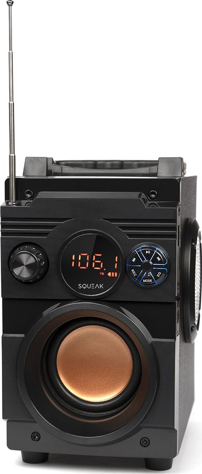 Altoparlant Bluetooth Squeak BassBlaster SQ1001, multifunksional, me radio FM, ngjyrë e zezë