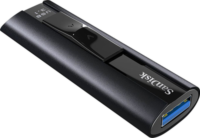 USB SanDisk Extreme Pro, 128GB, USB 3.2, e zezë