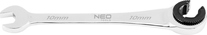 Çelës unazor me racë NEO Open-end, 10mm, çelik chrome vanadium, argjendtë