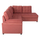 Divan këndor djathtë Jade 250x80-180x73-88Hcm (HM3144.03R), rozë