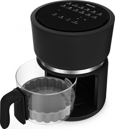 Fritezë me avull 4Swiss ABB-G24 Pure Glass, e zezë
