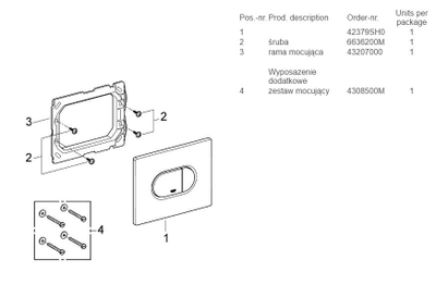 Plakë komande tualeti Grohe Arena Cosmopolitan 38858, dual flush, krom
