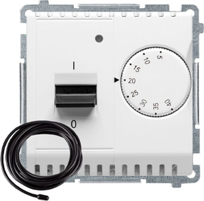 Rregullator temperature Simon Basic BMRT10ZS.02/11, me sensor të jashtëm, 16A, i bardhë