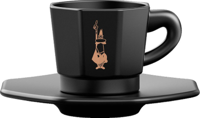 Сет филџани еспресо Bialetti Moka, 4 парчиња, со чинија, црни