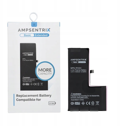 Bateri telefoni AmpSentrix Basic IPXSH, për iPhone XS, 3150mAh, e zezë