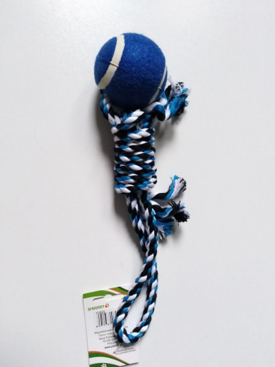 Играчка за кучиња Yarro, памучно јаже прстен со топка, 29cm