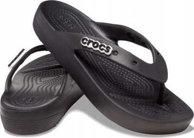 Shapka gocash Crocs Classic Platform Flip, me platformë, Croslite, ngjyrë e zezë