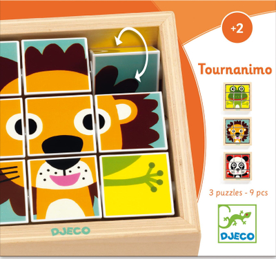 Puzzle druri Djeco Tournanimo, puzzle shtresash, për fëmijë 2+