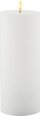 Qiri LED Sille Rechargeable Pillar, Ø10 x 25cm, me bateri që rikarikohet, i bardhë