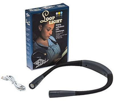 Lampë leximi LED WEDO LOOPLIGHT, rikarikueshme, e zezë gri