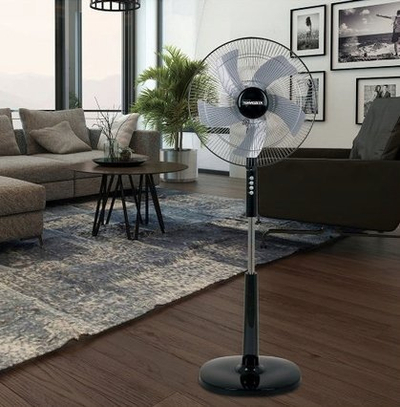 Ventilator për dysheme Airzeta TZAZ01, 40 cm, 50 W, i zi
