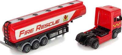 Kamion lodër zjarrfikës Leantoys Fire Department, cisternë, 30cm, i kuq