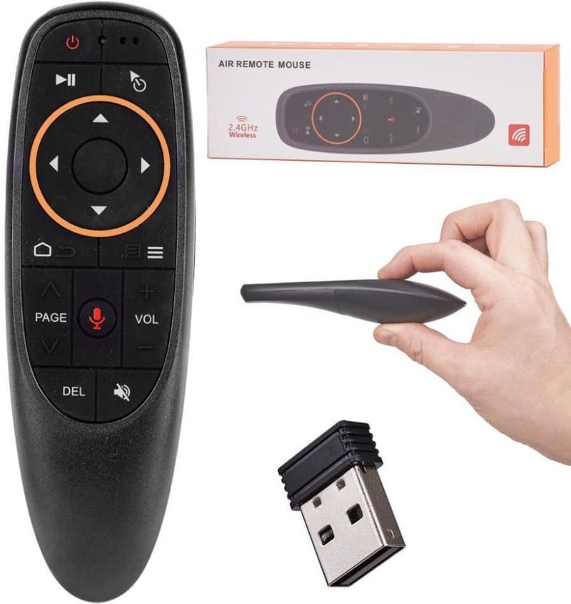 Telekomandë Roger Air Mouse PRO1, pa tela 2.4GHz, mikrofon zanor, e zezë
