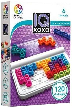 Игра IQ SmartGames XOXO, дисплеј со 24 парчиња, компактна, многуобојна