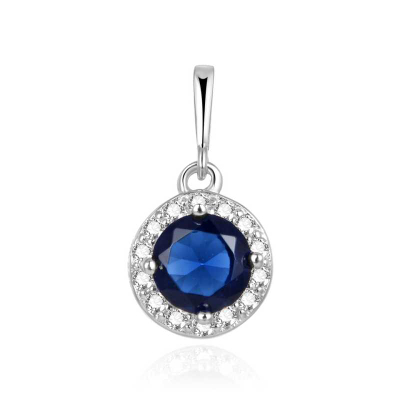 Vare argjendi Beneto AGH449, zirkon blu, i rodizuar, argjend