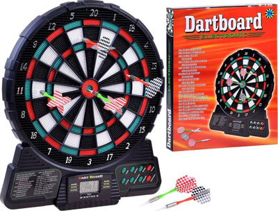 Tabelë elektronike shigjetash Dartboard SP0651, 18 lojëra, ekran LCD, ngjyrë e zezë