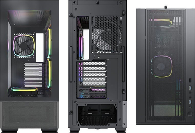 Куќиште за компјутер Montech SKY TWO ARGB, Црна, Midi Tower