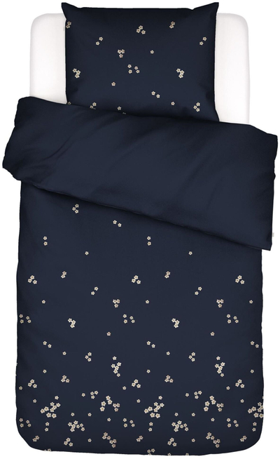 Set shtrati Essenza Leia, 140x200 cm, jastëk 60x63 cm, blu e mbylltë