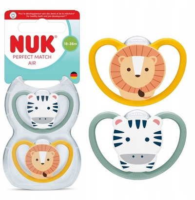 Set biberonash NUK Perfect Match Air, 18-36 mujsh, 2 copë, shumëngjyrësh