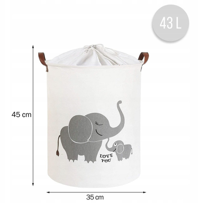 Организаторска кошница ПРЕМИУМ Elephant XL, 43L, со капак, сива