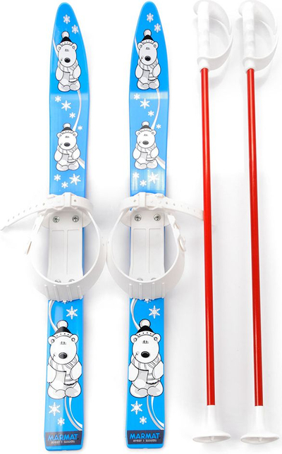 Ski për fëmijë Marmat, me shkopinj, 70 cm, të kuqe