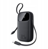 Power bank Baseus PPBD, 10000 mAh, 22.5 W, me kabllo USB C dhe Lightning të integruara