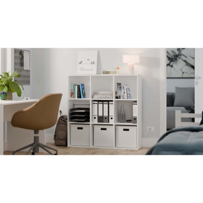 Raft librash Lumarko Shelf Malax 3X3 H, 9 ndarje, i bardhë