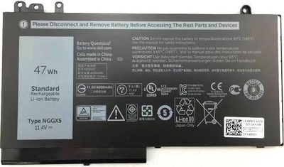 Bateri laptopi Dell NGGX5, 47Wh, 11.4V, e zezë