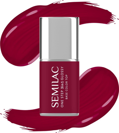Llak gjysmë i përhershëm Semilac One Step Glossy S570, 3 në 1, Dark Raspberry