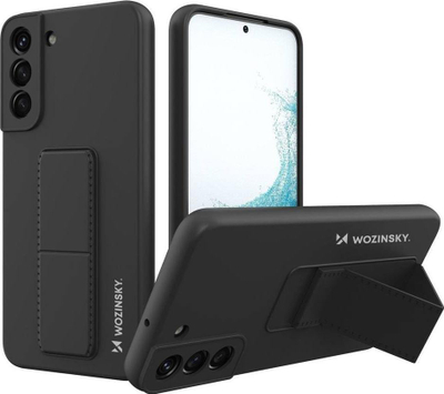 Mbështjellës silikoni Wozinsky Kickstand Case për Samsung Galaxy S22+, me stand, i zi