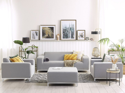 Set kopshti Beliani Rovigo, 5 persona, alumini, gri e hapur