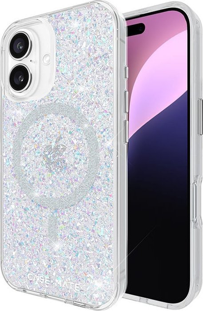 Mbështjellës Case-Mate Twinkle Disco për iPhone 16 Pro Max, MagSafe, me shkëlqim, transparent