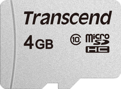 Kartë memorie Transcend 300S microSDHC, 4GB, Class 10, gri