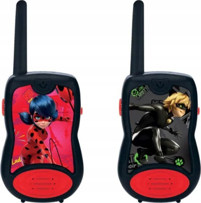 Walkie talkie për fëmijë Lexibook Miraculous, set 2 copë, rreze deri 200 m, e zezë e kuqe