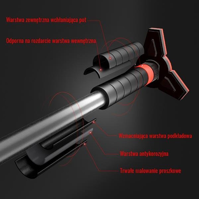 Shufër tërheqje HMS DD400 për kornizë dere, me gjatësi që rregullohet 65-100 cm, e zezë