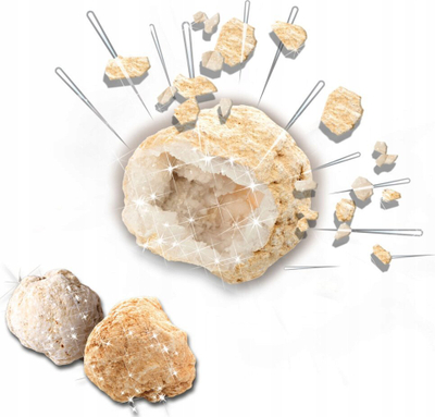 Set eksperimentesh SES Creative 25079 Break Open Geodes, 3 gurë gjeode, për fëmijë, shumëngjyrësh