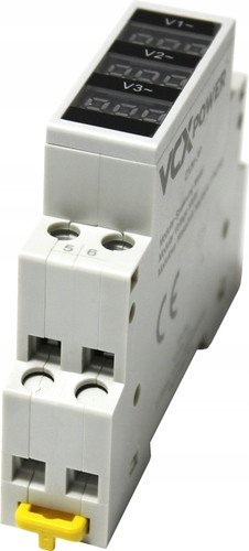 Tregues tensioni trefazor VCX DVM, modular, 230V AC, i bardhë
